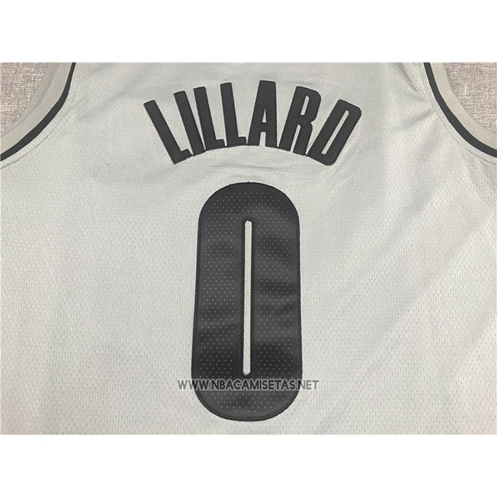 Camiseta Portland Trail Blazers Damian Lillard NO 0 Earned 2020-21 Gris